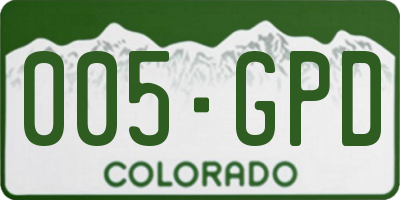 CO license plate 005GPD