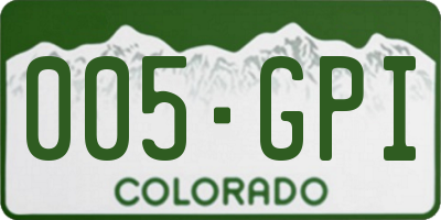 CO license plate 005GPI
