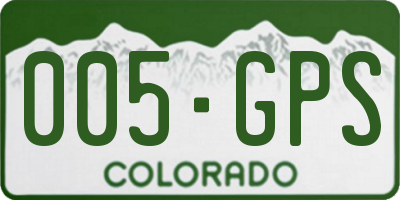 CO license plate 005GPS