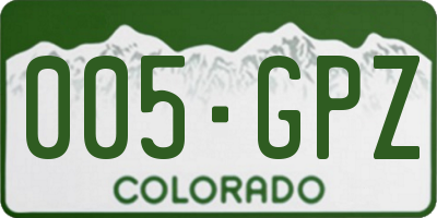 CO license plate 005GPZ