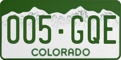 CO license plate 005GQE