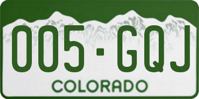 CO license plate 005GQJ