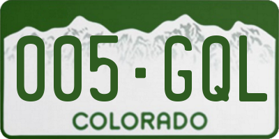 CO license plate 005GQL