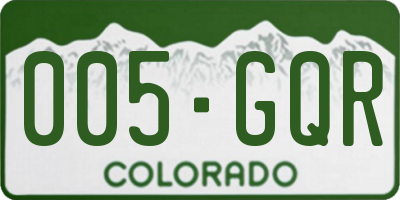 CO license plate 005GQR