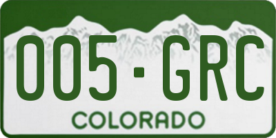 CO license plate 005GRC
