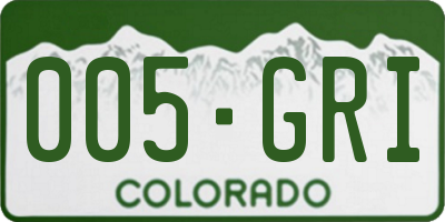CO license plate 005GRI