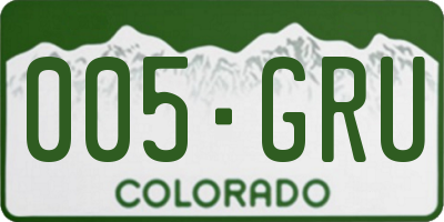 CO license plate 005GRU