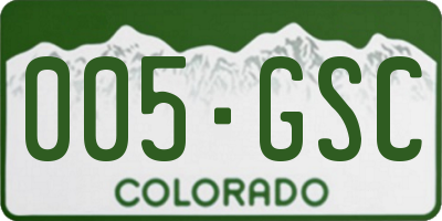 CO license plate 005GSC