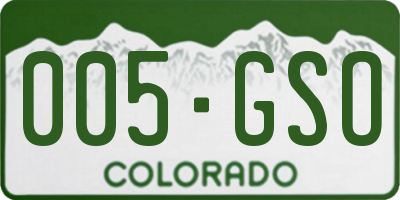 CO license plate 005GSO