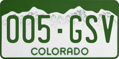 CO license plate 005GSV