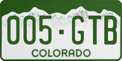 CO license plate 005GTB