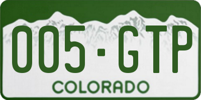 CO license plate 005GTP