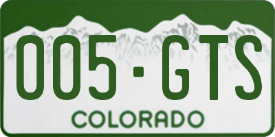 CO license plate 005GTS