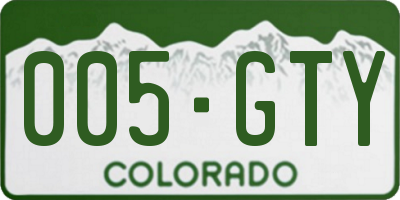 CO license plate 005GTY