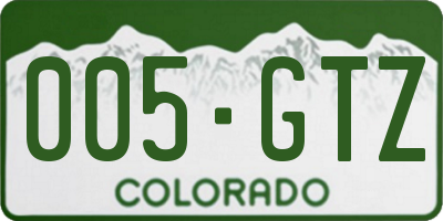 CO license plate 005GTZ