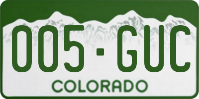 CO license plate 005GUC