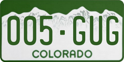 CO license plate 005GUG