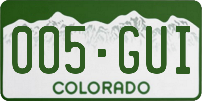 CO license plate 005GUI