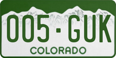 CO license plate 005GUK