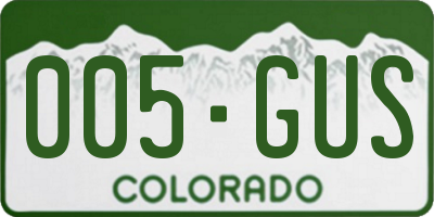 CO license plate 005GUS