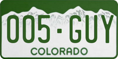 CO license plate 005GUY