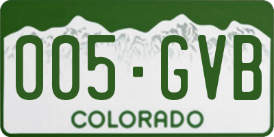 CO license plate 005GVB