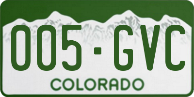 CO license plate 005GVC