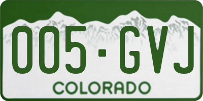 CO license plate 005GVJ