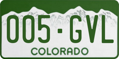 CO license plate 005GVL