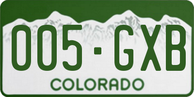 CO license plate 005GXB