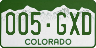 CO license plate 005GXD