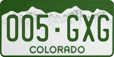 CO license plate 005GXG