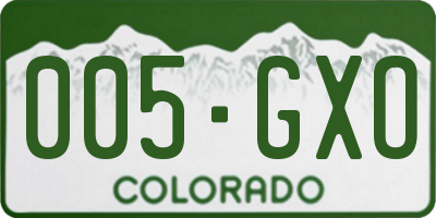 CO license plate 005GXO