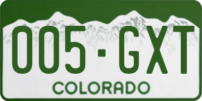 CO license plate 005GXT