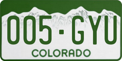 CO license plate 005GYU