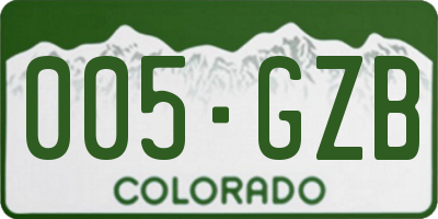 CO license plate 005GZB