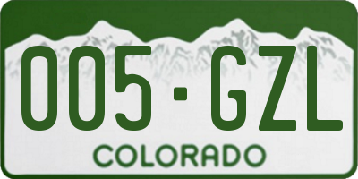 CO license plate 005GZL