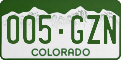 CO license plate 005GZN