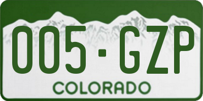 CO license plate 005GZP