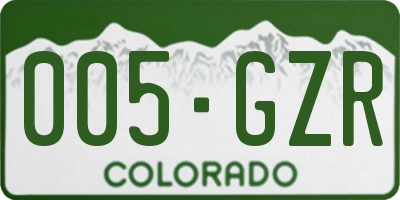 CO license plate 005GZR