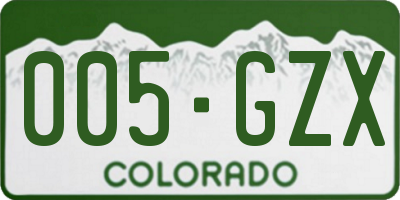 CO license plate 005GZX