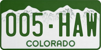 CO license plate 005HAW