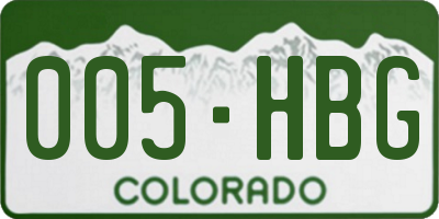 CO license plate 005HBG