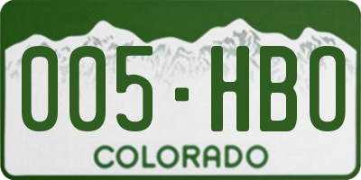 CO license plate 005HBO
