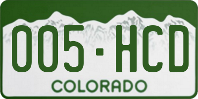 CO license plate 005HCD