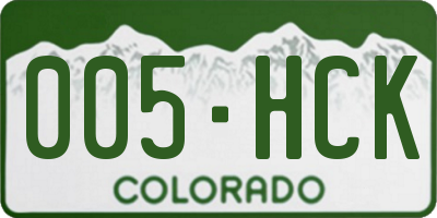 CO license plate 005HCK