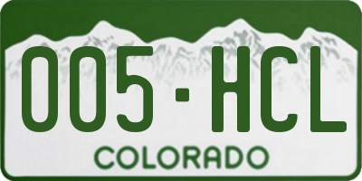 CO license plate 005HCL