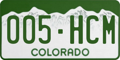 CO license plate 005HCM