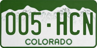 CO license plate 005HCN