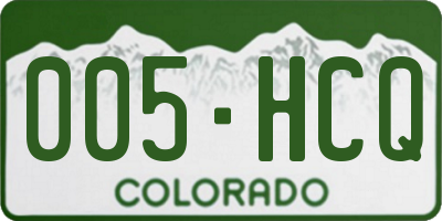 CO license plate 005HCQ